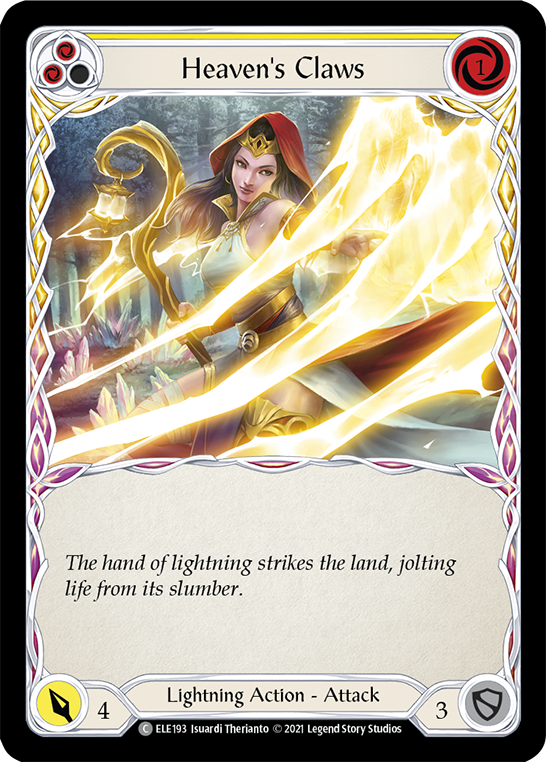 Heaven's Claws (Yellow) [ELE193] (Tales of Aria)  1st Edition Rainbow Foil | The CG Realm