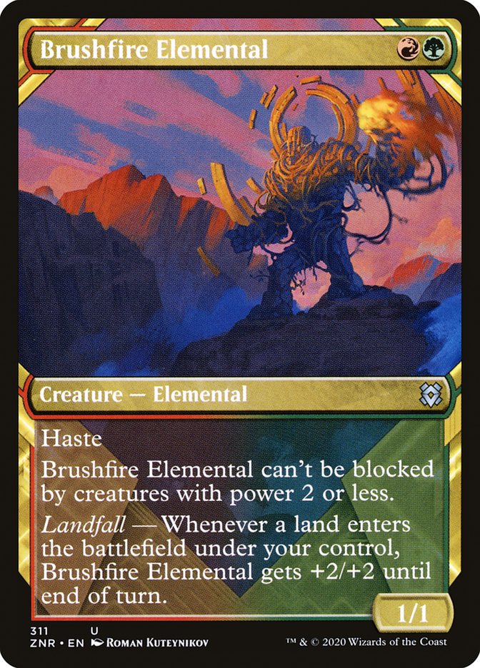 Brushfire Elemental (Showcase) [Zendikar Rising] | The CG Realm