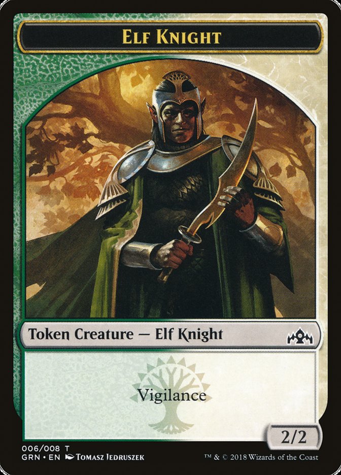 Saproling // Elf Knight Double-Sided Token [Guilds of Ravnica Guild Kit Tokens] | The CG Realm