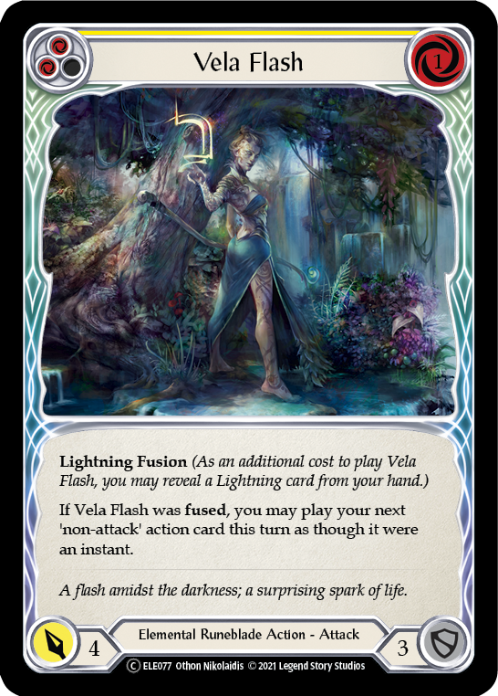 Vela Flash (Yellow) [U-ELE077] (Tales of Aria Unlimited)  Unlimited Rainbow Foil | The CG Realm