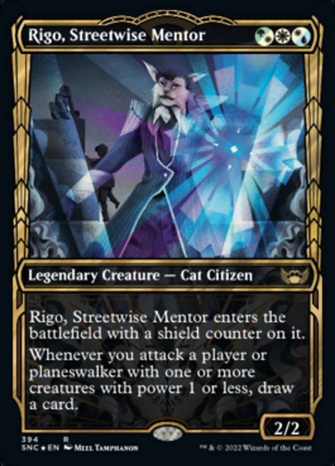 Rigo, Streetwise Mentor (Showcase Golden Age Gilded Foil) [Streets of New Capenna] | The CG Realm
