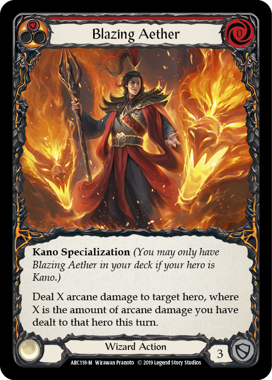 Blazing Aether [ARC118-M] (Arcane Rising)  1st Edition Normal | The CG Realm