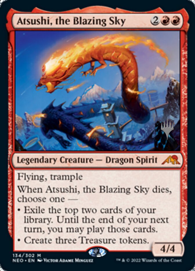 Atsushi, the Blazing Sky (Promo Pack) [Kamigawa: Neon Dynasty Promos] | The CG Realm