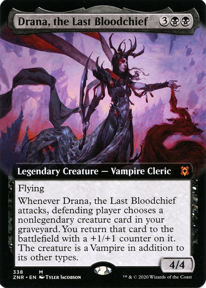 Drana, the Last Bloodchief (Extended Art) [Zendikar Rising] | The CG Realm