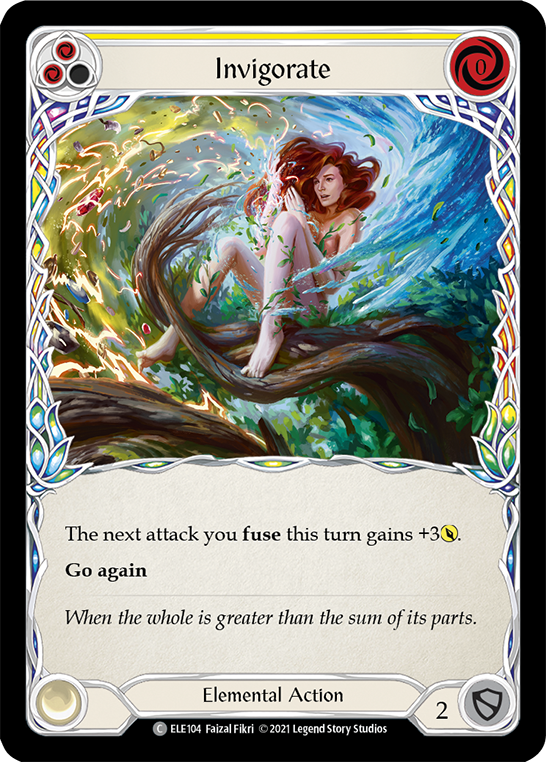 Invigorate (Yellow) [ELE104] (Tales of Aria)  1st Edition Rainbow Foil | The CG Realm
