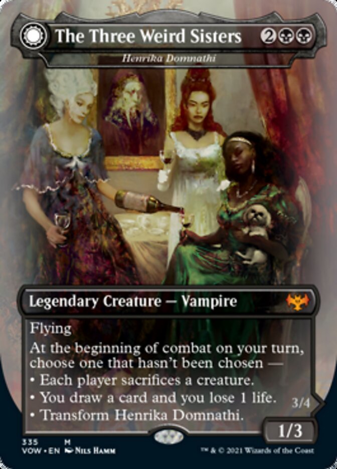 The Three Weird Sisters - Henrika Domnathi (VOW-335) - Innistrad: Crimson Vow: (Double Faced Transform) (Borderless)