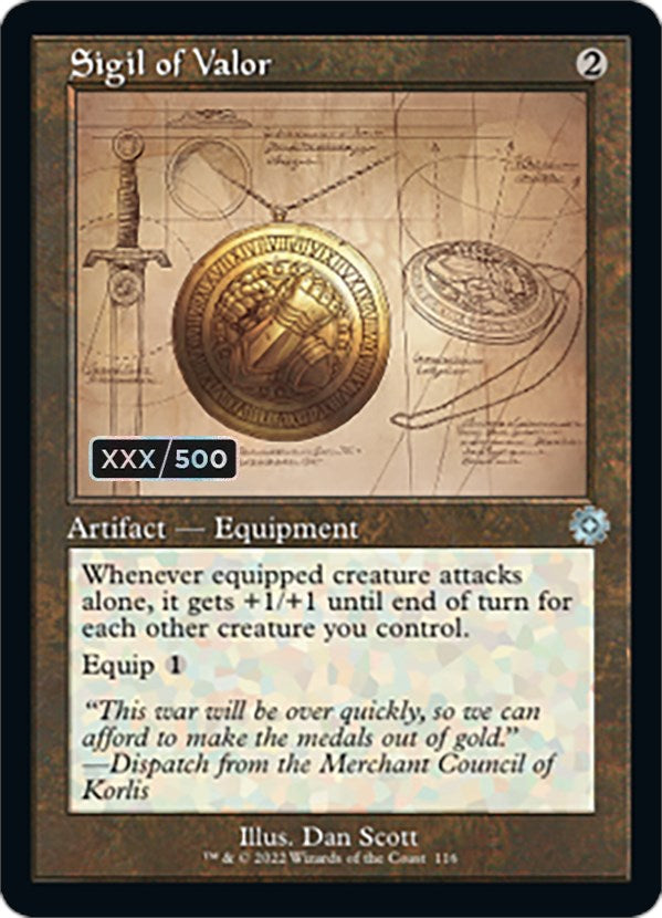 Sigil of Valor (Retro Schematic) (Serialized) [The Brothers' War Retro Artifacts] | The CG Realm