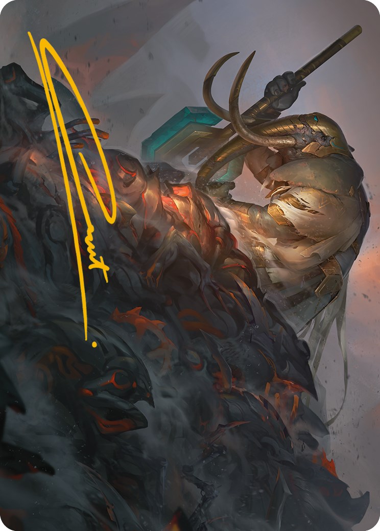 Against All Odds Art Card (Gold-Stamped Signature) [Phyrexia: All Will Be One Art Series] | The CG Realm