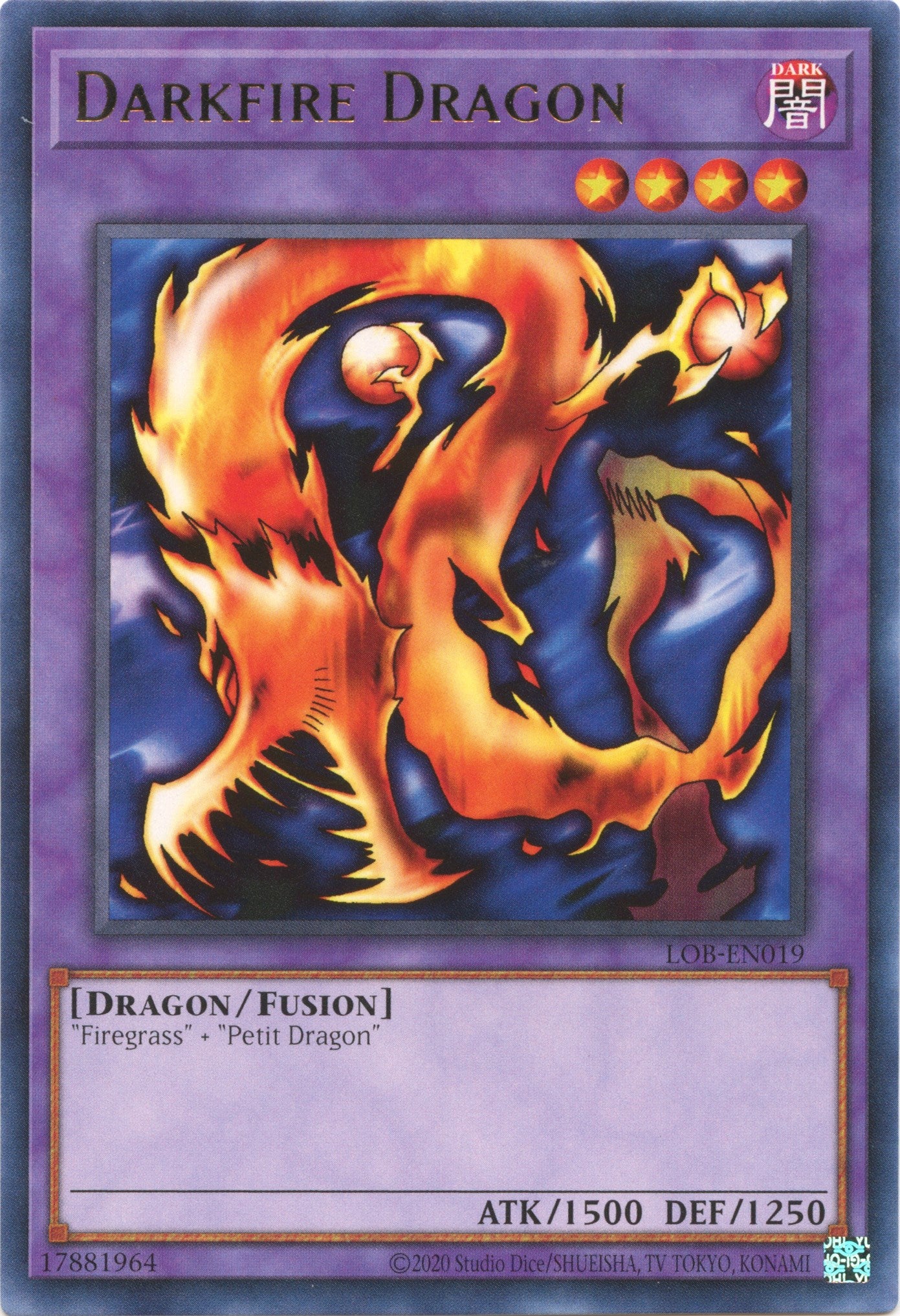 Darkfire Dragon (25th Anniversary) [LOB-EN019] Rare | The CG Realm