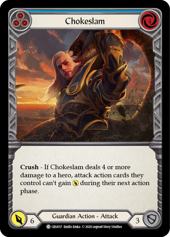Chokeslam (Blue) [CRU037] (Crucible of War)  1st Edition Rainbow Foil | The CG Realm