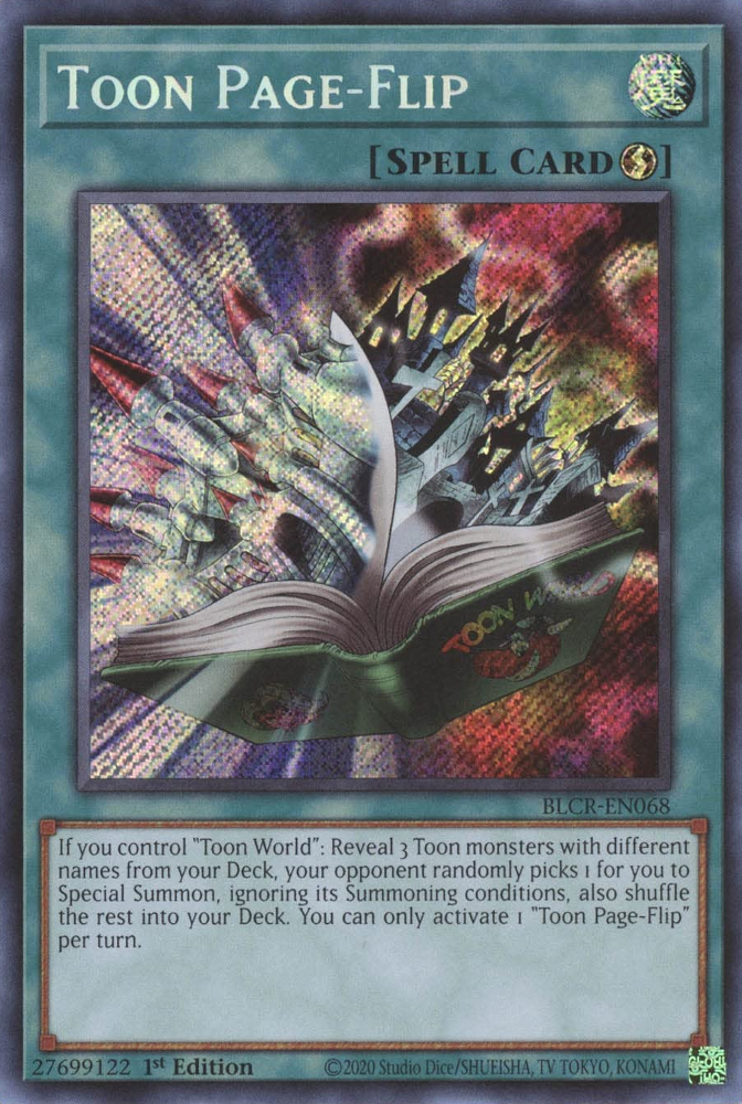 Toon Page-Flip [BLCR-EN068] Secret Rare | The CG Realm