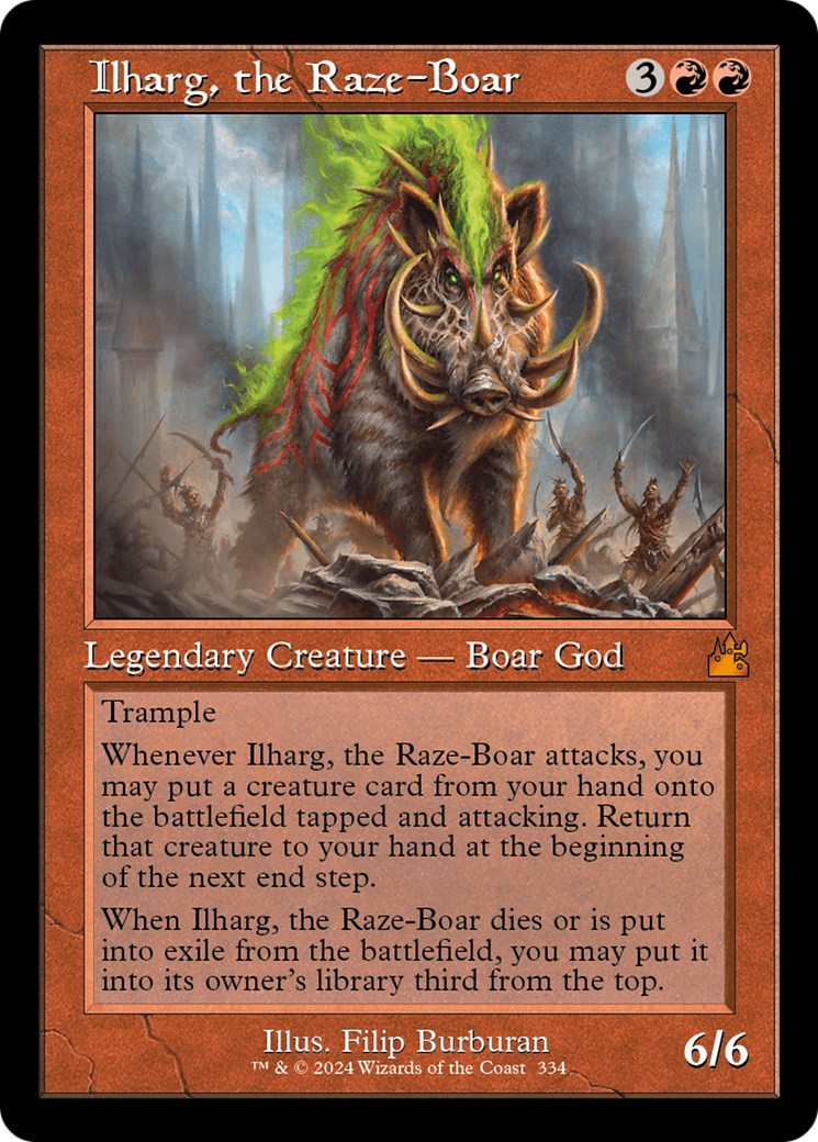 Ilharg, the Raze-Boar (Retro Frame) [Ravnica Remastered] | The CG Realm