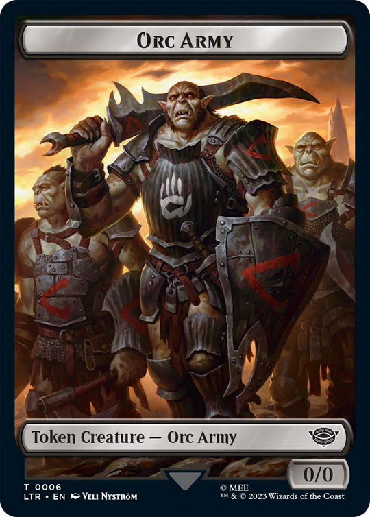 Orc Army (0006) // Food (0011) Double-Sided Token (LTR-6 // 11) - The Lord of the Rings: Tales of Middle-earth Foil