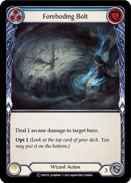 Foreboding Bolt (Blue) [U-CRU170] (Crucible of War Unlimited)  Unlimited Rainbow Foil | The CG Realm