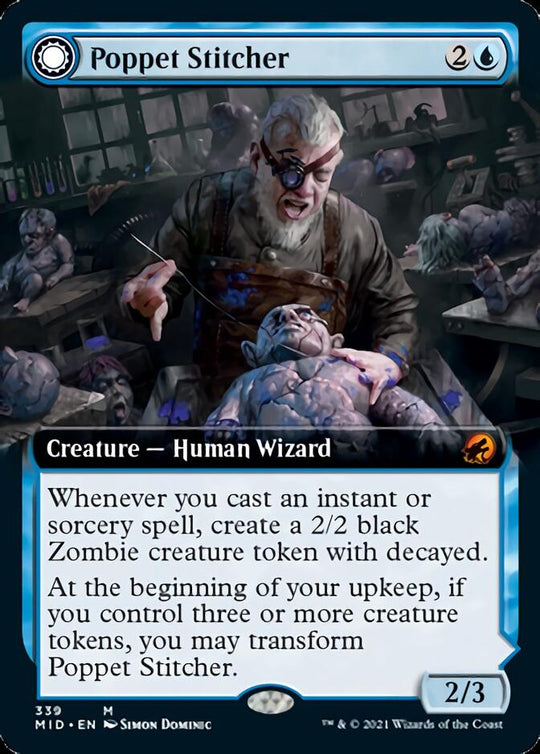Poppet Stitcher (Extended Art) (MID-339) - Innistrad: Midnight Hunt: (Extended Art, Double Faced Transform)