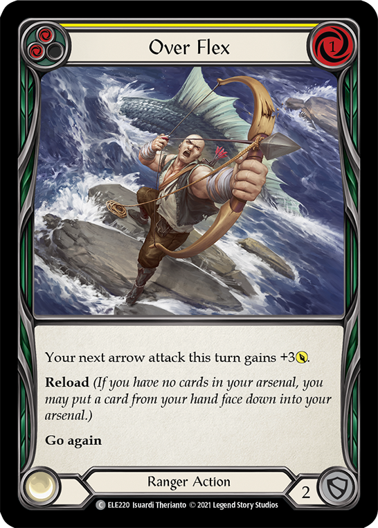 Over Flex (Yellow) [ELE220] (Tales of Aria)  1st Edition Rainbow Foil | The CG Realm