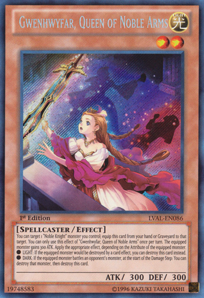 Gwenhwyfar, Queen of Noble Arms [LVAL-EN086] Secret Rare | The CG Realm