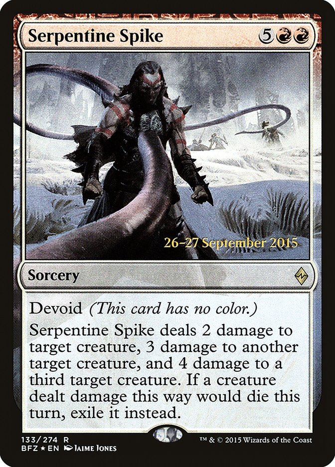 Serpentine Spike [Battle for Zendikar Prerelease Promos] | The CG Realm
