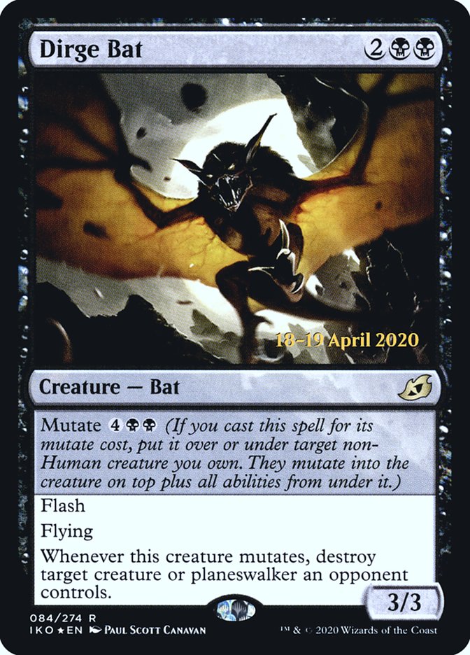 Dirge Bat [Ikoria: Lair of Behemoths Prerelease Promos] | The CG Realm