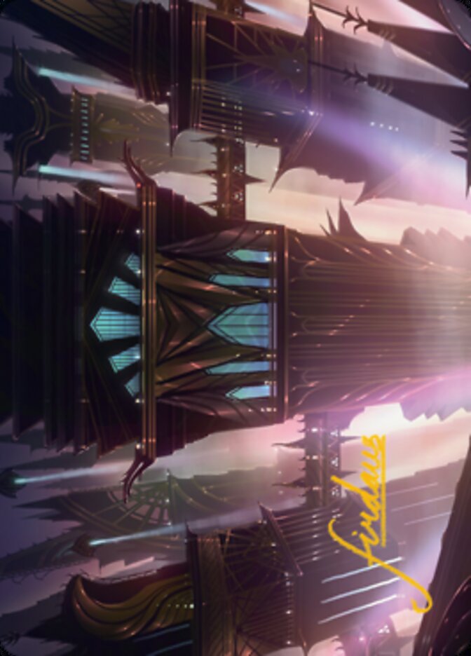 Skybridge Towers Art Card (Gold-Stamped Signature) [Streets of New Capenna Art Series] | The CG Realm