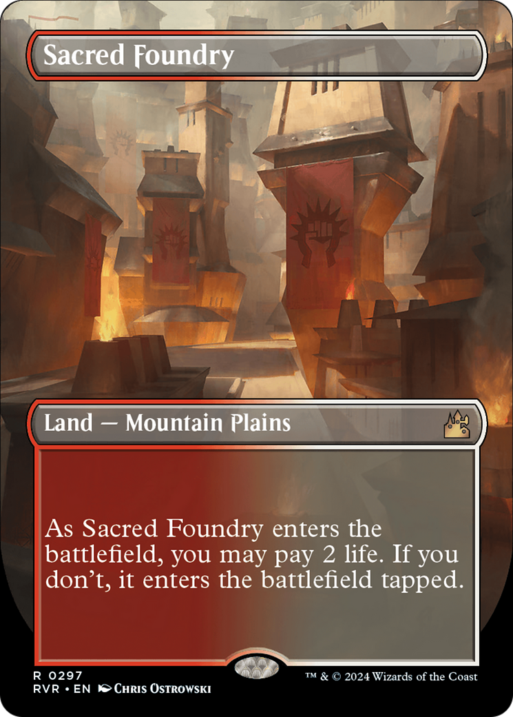 Sacred Foundry (Borderless) [Ravnica Remastered] | The CG Realm