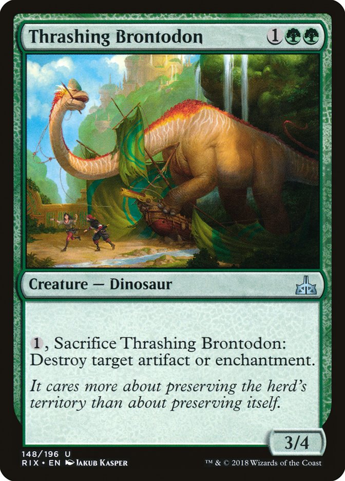 Thrashing Brontodon [Rivals of Ixalan] | The CG Realm