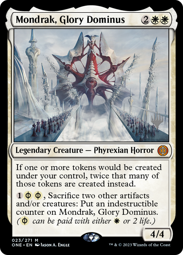 Mondrak, Glory Dominus (Promo Pack) [Phyrexia: All Will Be One Promos] | The CG Realm