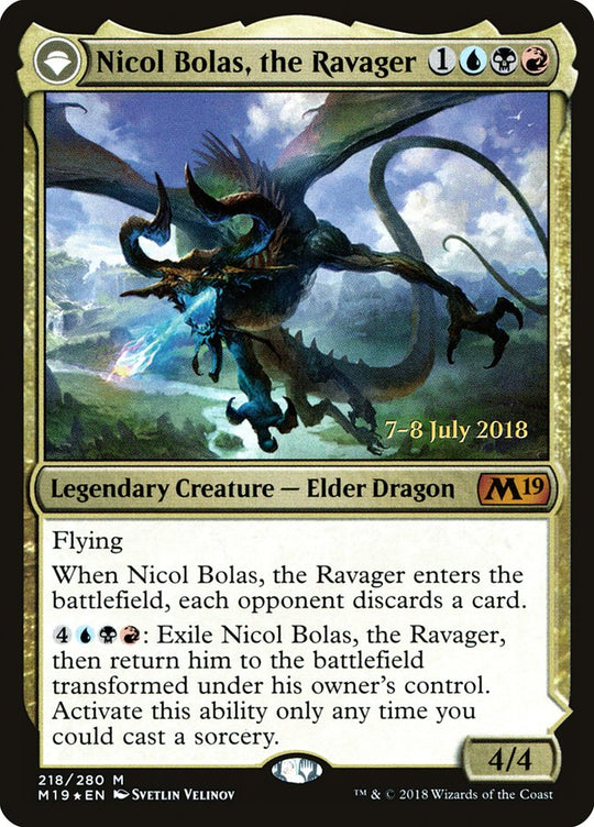 Nicol Bolas, the Ravager (PRE-218) - Core Set 2019 Promos: (originpwdfc) Foil