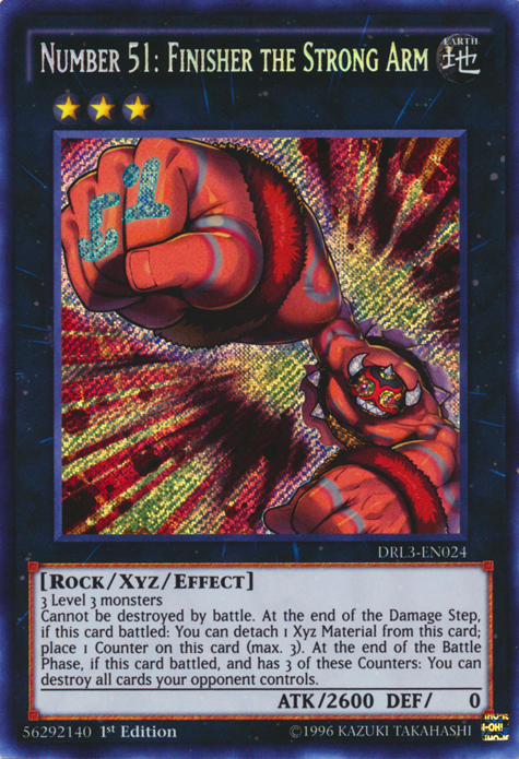 Number 51: Finisher the Strong Arm [DRL3-EN024] Secret Rare | The CG Realm