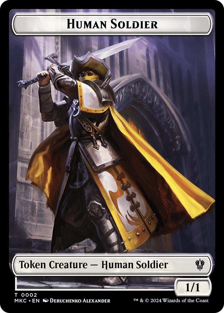 City's Blessing // Human Soldier Double-Sided Token [Murders at Karlov Manor Commander Tokens] | The CG Realm