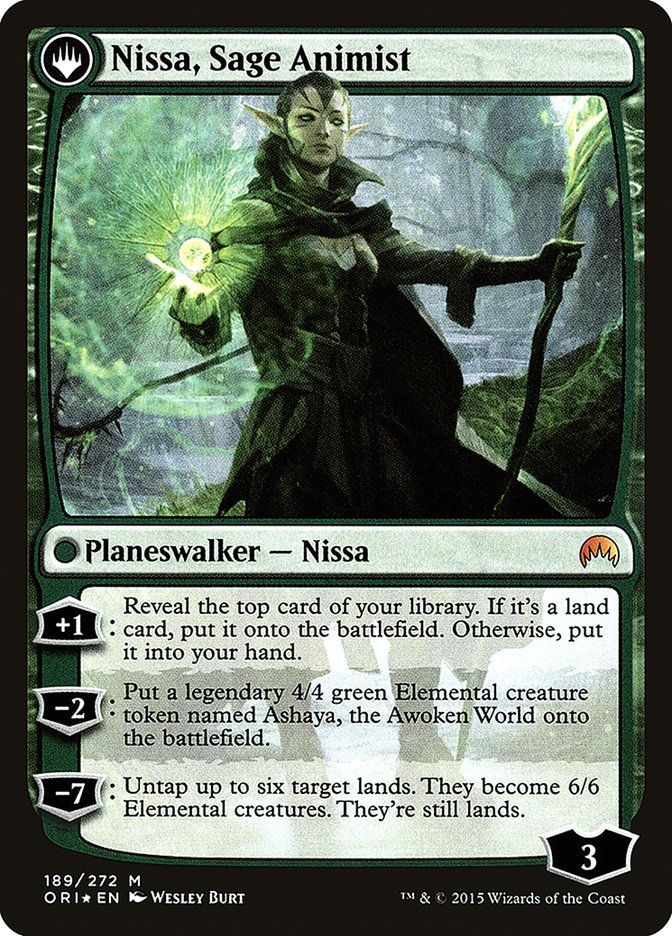 Nissa, Vastwood Seer (PRE-189) - Magic Origins Promos: (originpwdfc) Foil