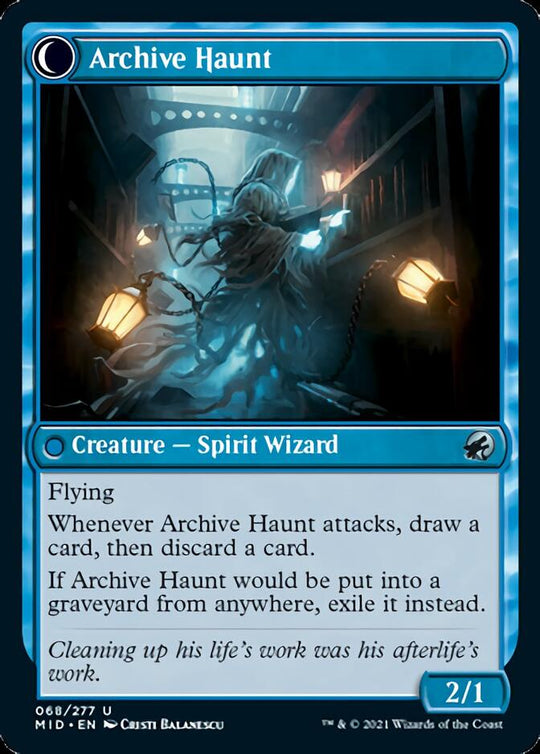 Overwhelmed Archivist (MID-068) - Innistrad: Midnight Hunt: (Double Faced Transform)