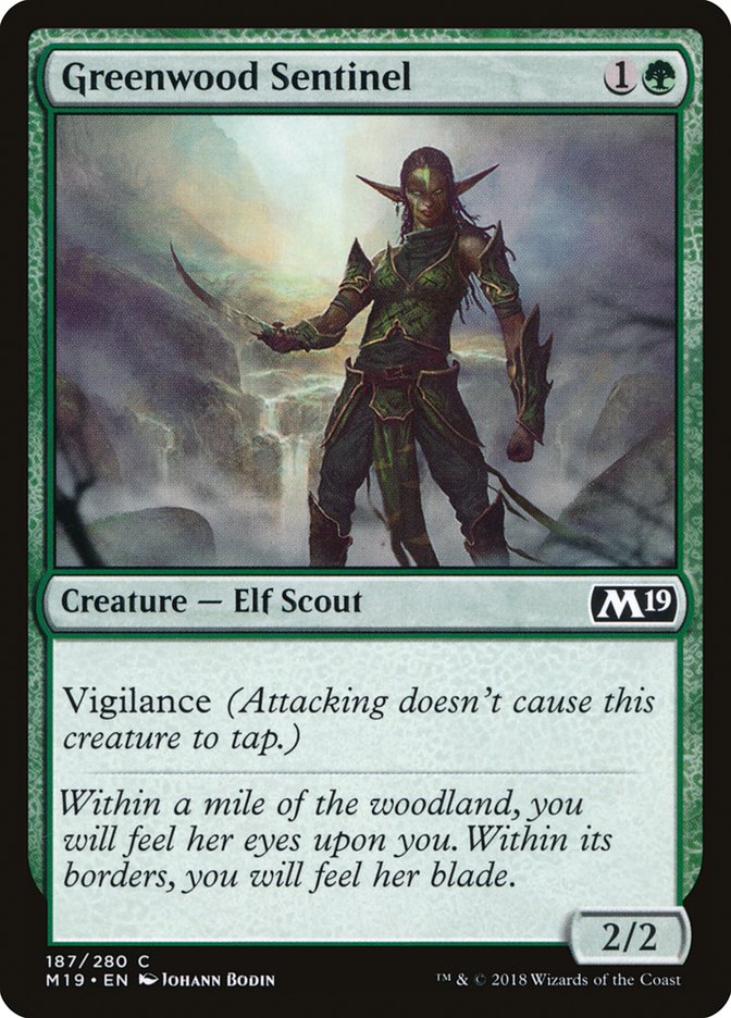 Greenwood Sentinel [Core Set 2019] | The CG Realm