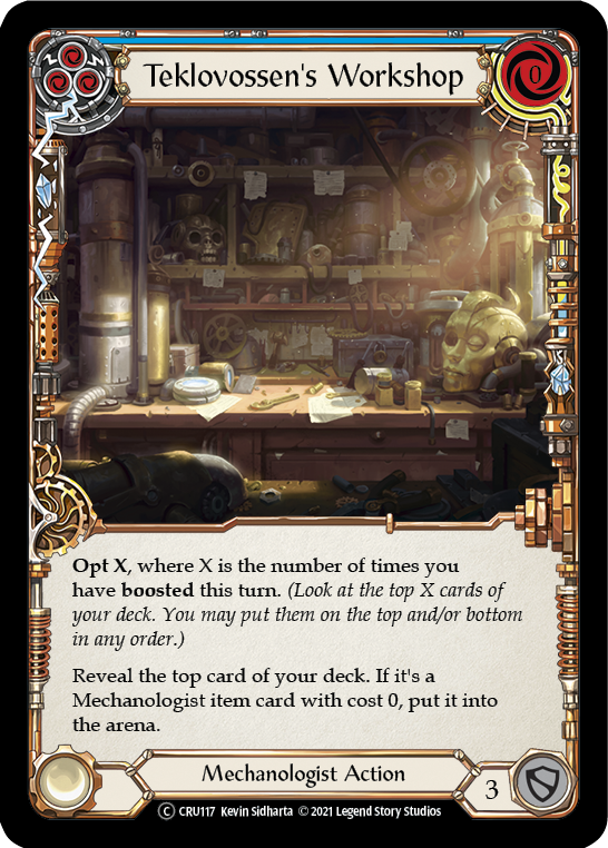 Teklovossen's Workshop (Blue) [U-CRU117] (Crucible of War Unlimited)  Unlimited Rainbow Foil | The CG Realm