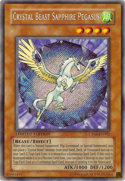 Crystal Beast Sapphire Pegasus [CT04-EN002] Secret Rare | The CG Realm
