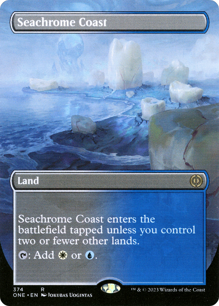 Seachrome Coast (Borderless Alternate Art) [Phyrexia: All Will Be One] | The CG Realm