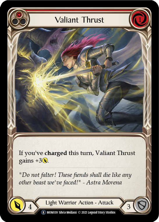 Valiant Thrust (Red) [U-MON039] (Monarch Unlimited)  Unlimited Normal | The CG Realm
