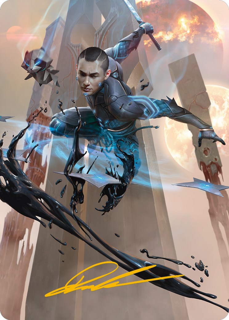 Kaito, Dancing Shadow Art Card (Gold-Stamped Signature) [Phyrexia: All Will Be One Art Series] | The CG Realm