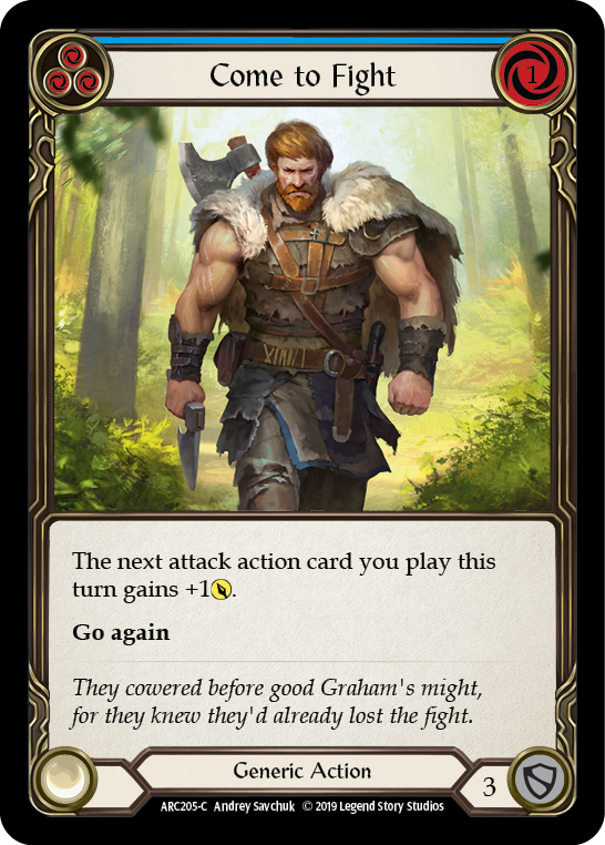 Come to Fight (Blue) [ARC205-C] (Arcane Rising)  1st Edition Rainbow Foil | The CG Realm