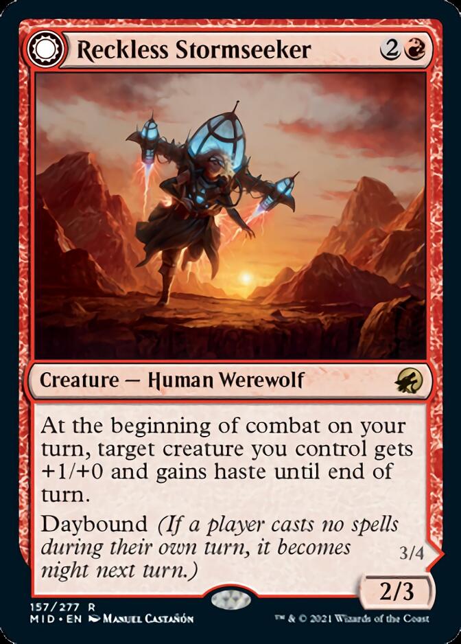 Reckless Stormseeker (MID-157) - Innistrad: Midnight Hunt: (Double Faced Transform)