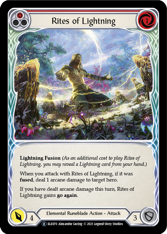 Rites of Lightning (Red) [U-ELE070] (Tales of Aria Unlimited)  Unlimited Rainbow Foil | The CG Realm