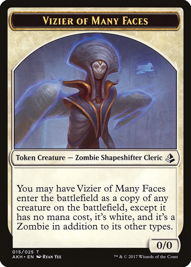 Vizier of Many Faces // Zombie Double-Sided Token [Amonkhet Tokens] | The CG Realm