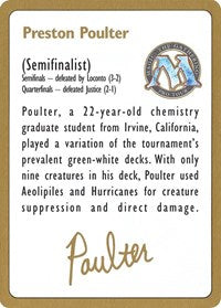 1996 Preston Poulter Biography Card [World Championship Decks] | The CG Realm