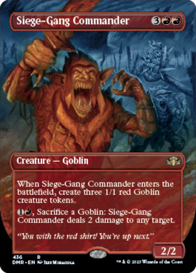 Siege-Gang Commander (Borderless Alternate Art) [Dominaria Remastered] | The CG Realm