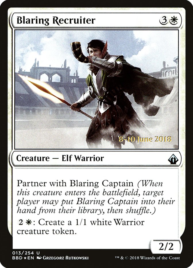 Blaring Recruiter (Prerelease) [Battlebond Promos] | The CG Realm