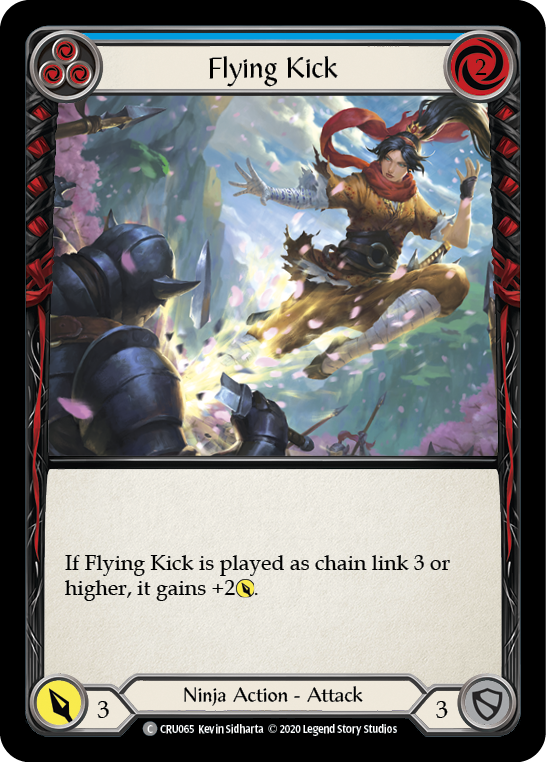 Flying Kick (Blue) [CRU065] (Crucible of War)  1st Edition Rainbow Foil | The CG Realm
