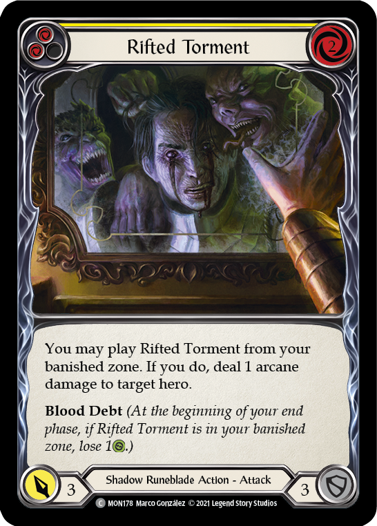 Rifted Torment (Yellow) [MON178-RF] (Monarch)  1st Edition Rainbow Foil | The CG Realm