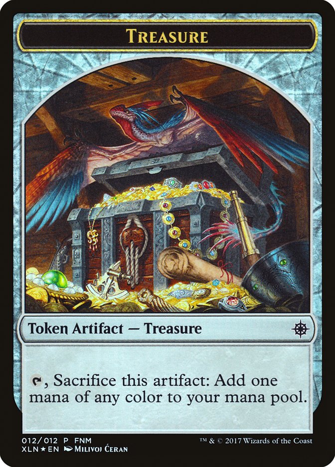 Pirate // Treasure (012) Token (FNM-012) - Friday Night Magic 2017 Foil
