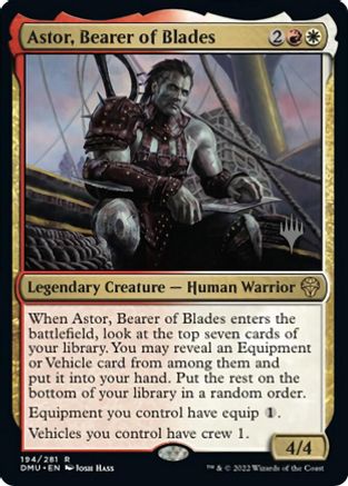 Astor, Bearer of Blades (Promo Pack) [Dominaria United Promos] | The CG Realm