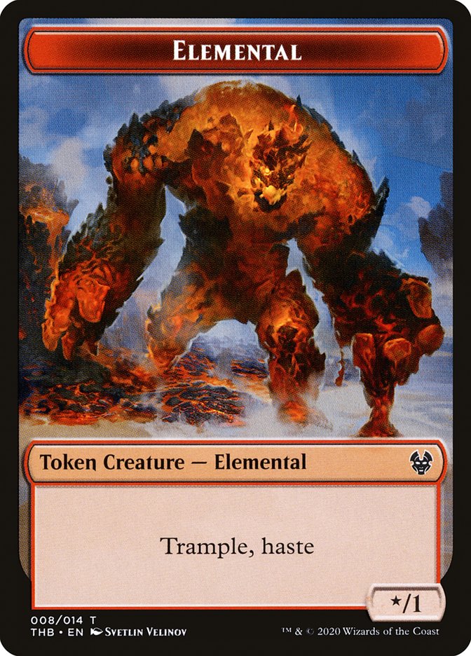 Human Soldier // Elemental Double-Sided Token (THB-2 // 8) - Theros Beyond Death Tokens Foil
